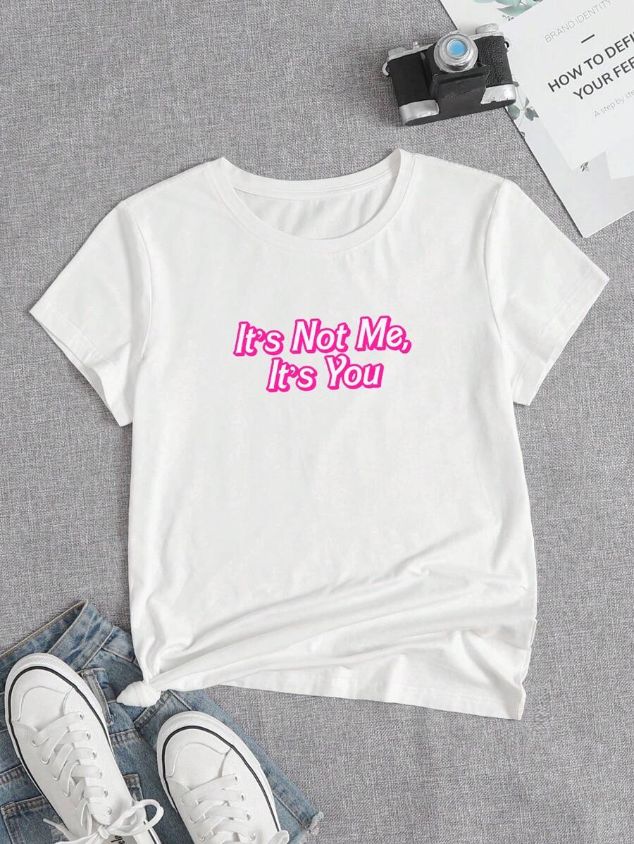 Pretty Bratty Áo thun nữ Slogan Giải trí - trắng - Xem 1