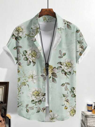 Guys Floral Print Shirt Without Tee