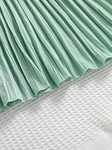 SHEIN Girls Ruffle Trim Pleated Cami Dress