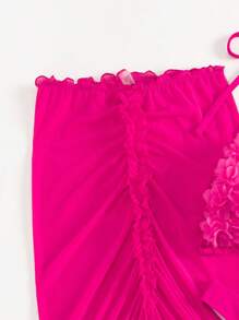 SHEIN Swim Triangle-Bikini mit Neckholder, Applikation, & Strandrock