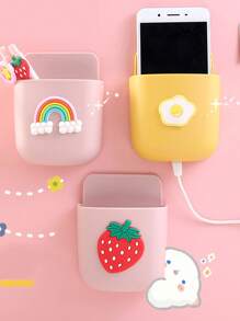 1 cái Giá đỡ bút máy tính để bàn trang trí dâu tây - Hồng - Xem 3