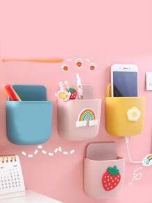 1 cái Giá đỡ bút máy tính để bàn trang trí dâu tây - Hồng - Xem 4