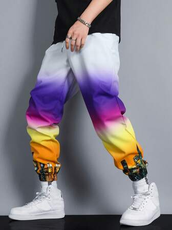 Manfinity Roghcode 男士漸層腰部抽繩長褲