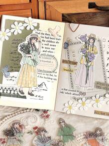 30入組人像圖案多種卡通貼花適用於學生