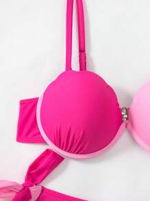 Two Tone Underwire Tie Side Bikini Set