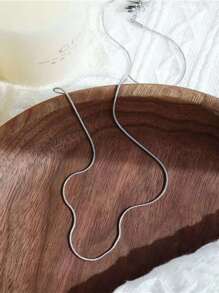 Minimalist Chain Necklace - Silver - View 2