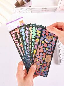 8pcs Cartoon Graphic Assorted Sticker, Cute Decal For Students - Multicolor - View 1