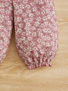 SHEIN 嬰兒碎花紙袋腰長褲 - 彩色 - 查看 4