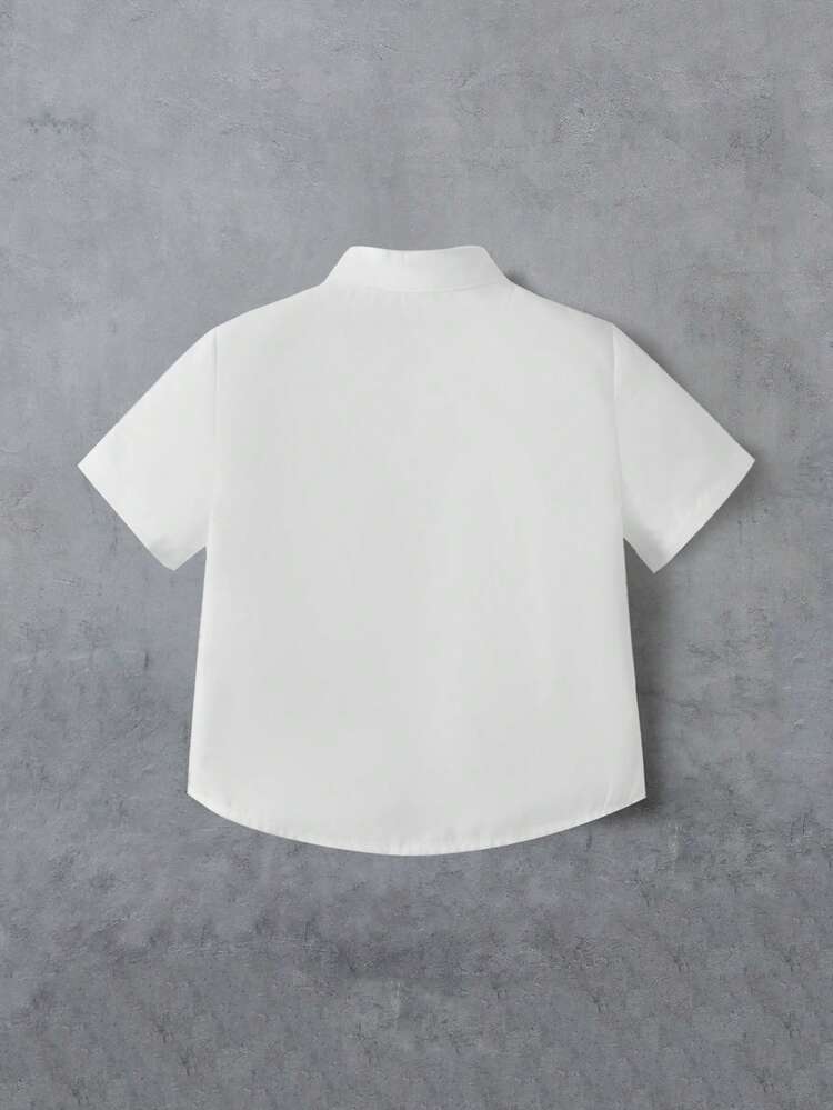 Baby Boy's Dinosaur Printed Button-Front Shirt, Casual And Simple Style For Summer