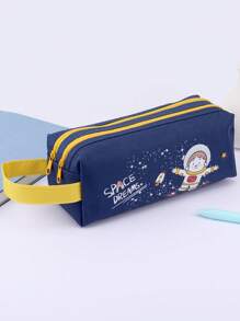 1入組宇航員圖案鉛筆卡通筆袋 - 藍色 - 查看 4