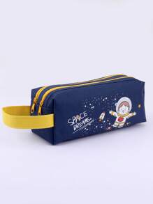 1入組宇航員圖案鉛筆卡通筆袋 - 藍色 - 查看 6