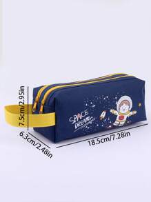 1入組宇航員圖案鉛筆卡通筆袋 - 藍色 - 查看 7