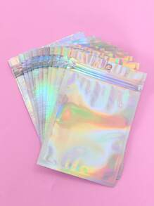 20pcs Holographic Gift Wrapping Bag, Modern PVC Waterproof Gift Bag For Party - Silver - View 1