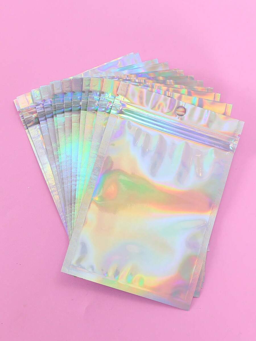 20pcs Holographic Gift Wrapping Bag, Modern PVC Waterproof Gift Bag For Party - Silver - View 1