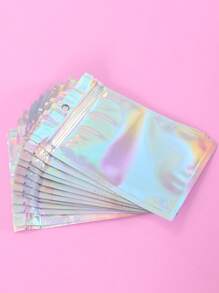 20pcs Holographic Gift Wrapping Bag, Modern PVC Waterproof Gift Bag For Party - Silver - View 2