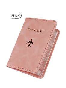 gessy Dompet Paspor Perjalanan Fashion Anti-Pencurian RFID dengan Lapisan Emas - Berwarna merah muda - View 2