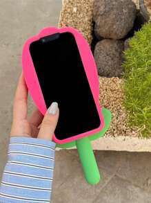 夏季3D鬱金香設計硅膠手機殼 - 玫紅色 - 查看 4