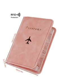 gessy Dompet Paspor Perjalanan Fashion Anti-Pencurian RFID dengan Lapisan Emas - Berwarna merah muda - View 4