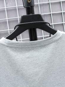 Manfinity Homme Men Letter Graphic Tee - Light Grey - View 6