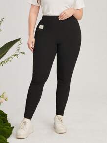 Mulvari Plus Letter Patched Leggings