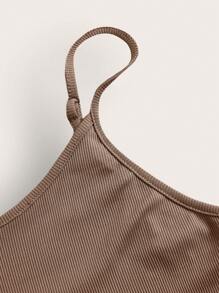 SHEIN EZwear Enkel Elegant Klänning - Brun - Visa 4