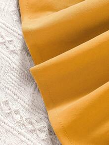 嬰兒花卉刺繡荷葉邊腰帶襯衫洋裝