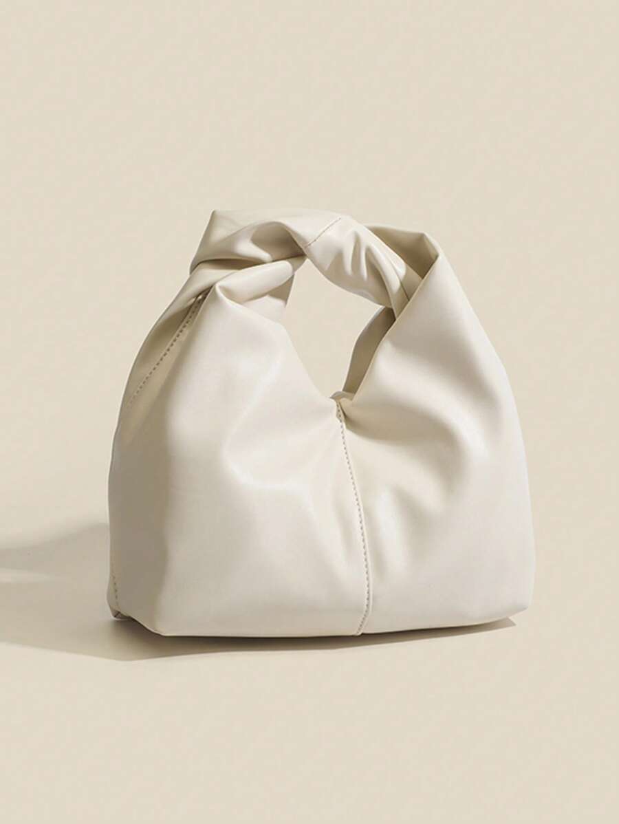 極簡流浪包中等淺褐色優雅頂部單條提帶 - 米色 - 查看 1