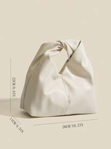 極簡流浪包中等淺褐色優雅頂部單條提帶 - 米色 - 查看 6