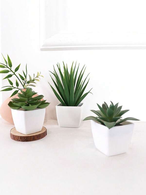 3pcs/set mini potted plant combination-suitable for shop. Living Room bedroom bathroom tabletop decoration | SHEIN UK