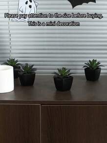 1/3/5pcs Artificial Succulents Mini Potted Plants - Suitable For Home, Office, Desk, Bathroom, Bedroom, Garden Decoration Gifts Birthday Graduation,Garden Decor,Outdoor Plant,Gardening,Fake Flowers Home Decor Back To School Room Decor School Supplies