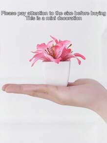 1 件逼真迷你小虎兰花盆栽，人造花装饰，家庭客厅咖啡桌中心摆件，户外露台花园假绿植礼物生日毕业典礼，花园装饰，户外植物，园艺，假花 - 彩色 - 查看 2