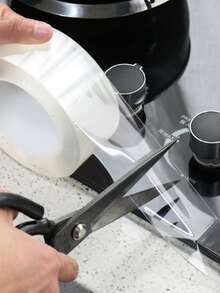 1roll Simple White Oil Proof Sealing Strip, Portable Tape For Household - White - View 2