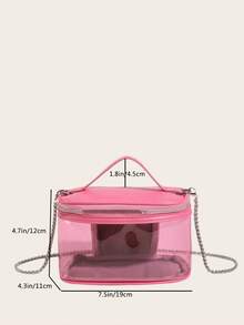 Mini Clear Square Bag Top Handle Pink - Pink - View 7