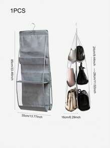 For Wardrobe Closet Transparent Storage Bag Hanging Handbag Clear Sundry Shoe Bag With Hanger Pouch Handbag Organizer Hanging Purse Storage Holder for Closet, Stuff BagClothes Storage