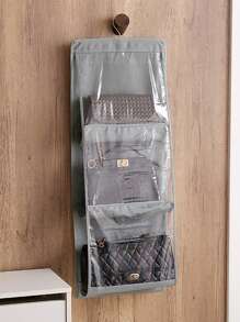 For Wardrobe Closet Transparent Storage Bag Hanging Handbag Clear Sundry Shoe Bag With Hanger Pouch Handbag Organizer Hanging Purse Storage Holder for Closet, Stuff BagClothes Storage