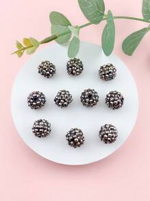 10入組/套亞克力魅力四射水鑽裝飾DIY珠子適合女士DIY首飾製作 - 槍黑色 - 查看 4