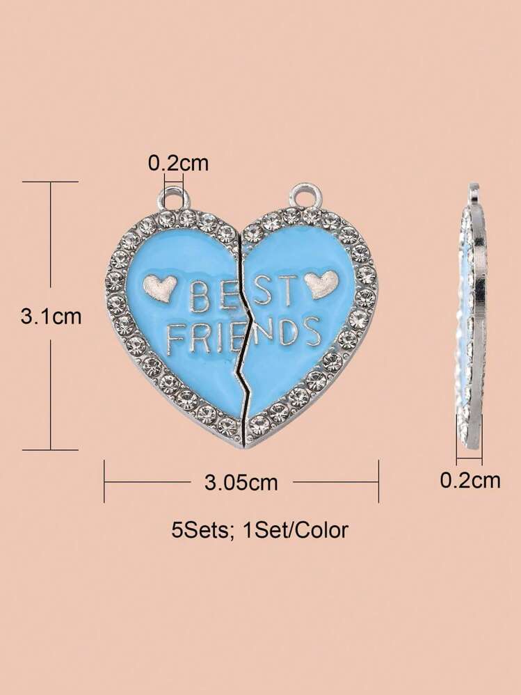 50 Dijes De Corazón Arcoíris De Aleación Esmaltada - Colgantes Para Pulseras, Collares, Manualidades, 20x15.5 Mm