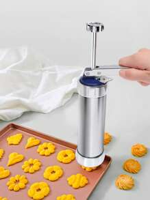 1pc Stainless Steel Piping Nozzle, Aluminum Alloy Flower Shaped Cookie Mold For DIY - Multicolor - View 1