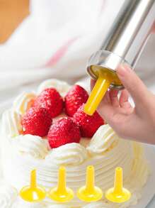 1pc Stainless Steel Piping Nozzle, Aluminum Alloy Flower Shaped Cookie Mold For DIY - Multicolor - View 2