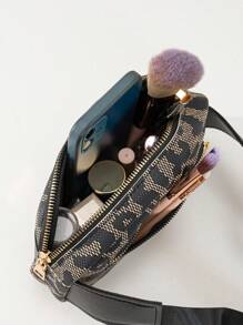 Riñonera mini con patrón de leopardo cremallera con tira ajustable - Multicolor - Ver 3