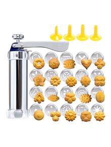 1pc Stainless Steel Piping Nozzle, Aluminum Alloy Flower Shaped Cookie Mold For DIY - Multicolor - View 5