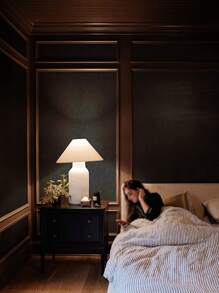 1入組黑色顏色鱷魚紋皮革質地牆紙,奢華牆面裝飾適用於房間,浴室;自黏式,可拆卸,防水,防臟 - 黑色 - 查看 6