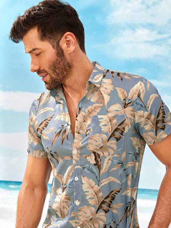 Manfinity RSRT Men Tropical Print Hawaiian Shirt SHEIN USA
