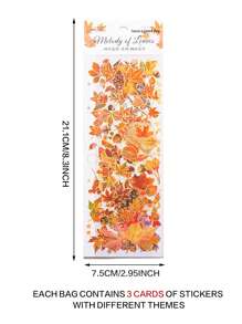 3入組植物圖案現代貼花適用於學生 - 黃色 - 查看 2