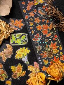 3入組植物圖案現代貼花適用於學生 - 黃色 - 查看 8