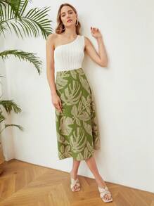 MOTF PREMIUM ONE SHOULDER VISCOSE-BLEND KNIT TOP - White - View 4