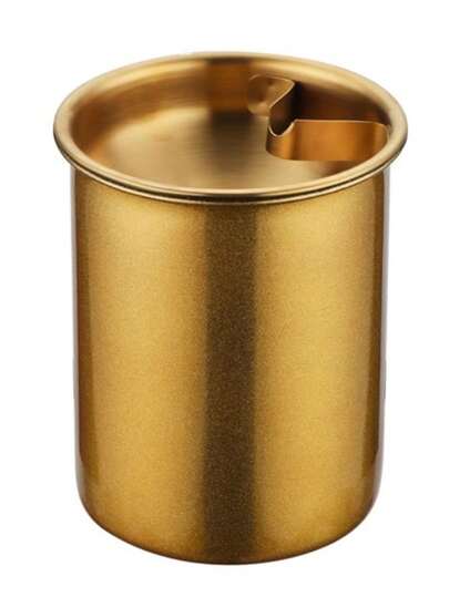 1pc Round Gold Detachable Home Ashtray, Wind Proof Stainless Steel Ashtray For Household