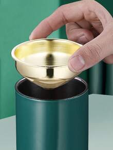 1入組圓形金色可拆卸家用煙灰缸家用防風不銹鋼煙灰缸