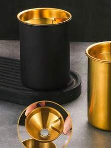1入組圓形金色可拆卸家用煙灰缸家用防風不銹鋼煙灰缸