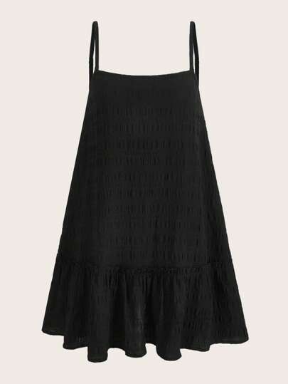 SHEIN EZwear Plus Ruffle Hem Cami Dress